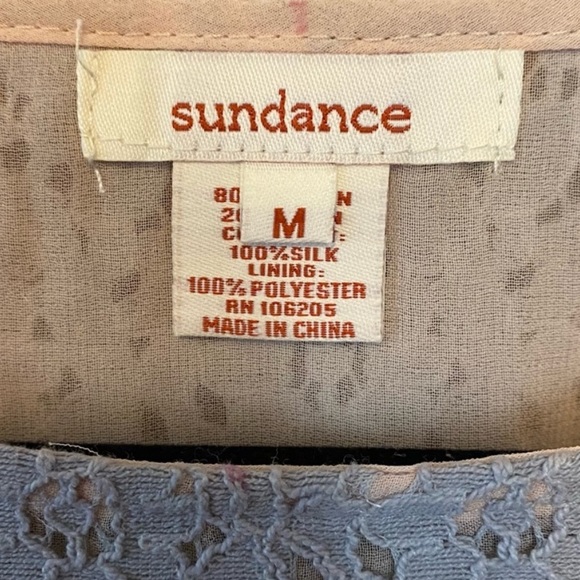 SUNDANCE Floral Watercolor Silk Lace Bell Sleeve - Picture 7 of 8